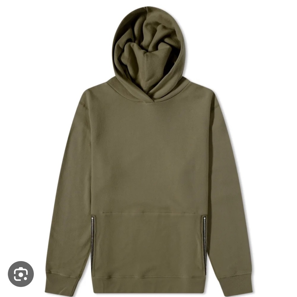 John Elliott Hooded Villian Olive Pullover Sweatshirt